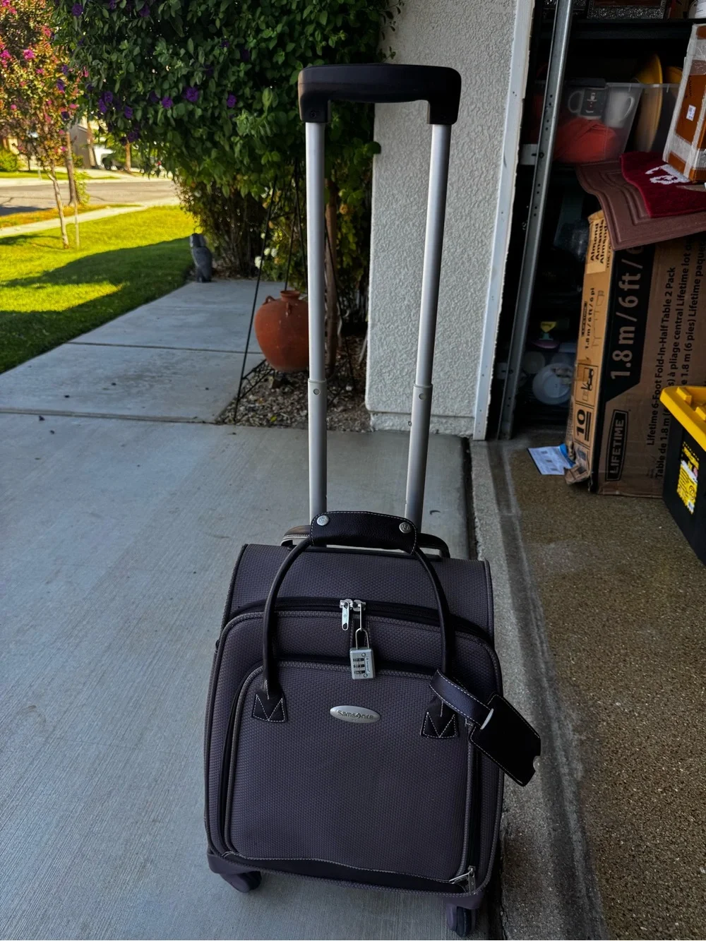 Vintage Samsonite Purple Carry-On Rolling Suitcase - Compact Travel Bag